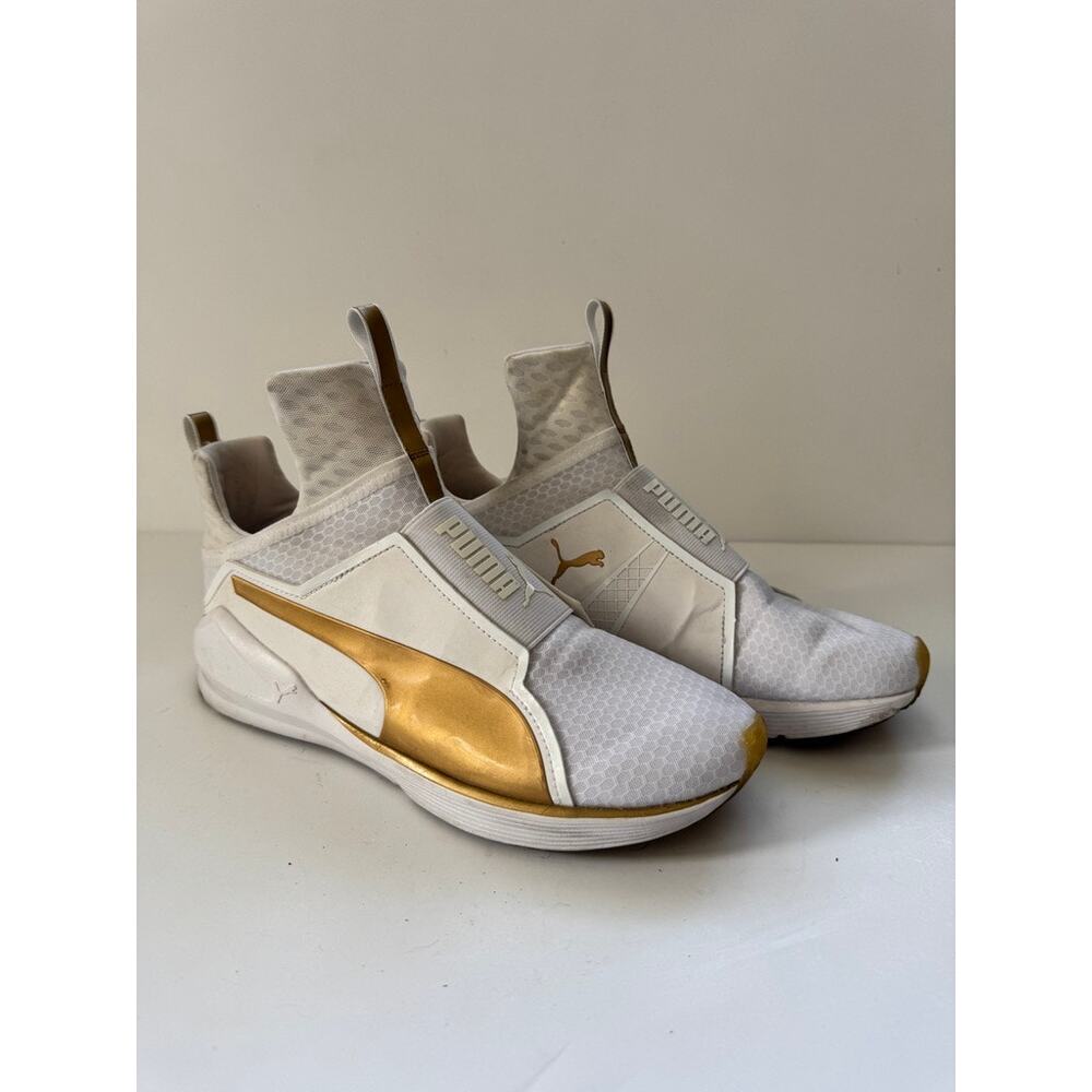 PUMA Women’s Size 9 White Gold Slip-On Training Sneakers